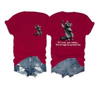 Camiseta divertida con texto en inglés "If I Ever Get Rabies You're High On My Bitin' List" con texto en inglés "I Have Rabies, Burdeos, M