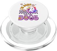 Camiseta Divertida con Texto en inglés «I'm Here for The Boos Ghost Drinking Wine» PopSockets PopGrip para MagSafe