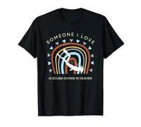 Camiseta divertida con texto en inglés "someone i love is scuba diving in heaven" Camiseta
