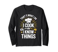 Camiseta Divertida con Texto en inglés That's What I Do I Cook and I Know Things Manga Larga