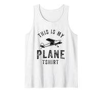 Camiseta Divertida con Texto en inglés This is My Plane Camiseta sin Mangas
