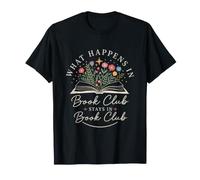 Camiseta Divertida con Texto en inglés What Happens In Book Club Stays In Book Club Camiseta