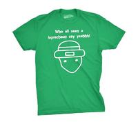 Camiseta Divertida con Texto en inglés Who All Seen a Leprechaun Sketchaun, Verde, Medium