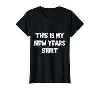 Camiseta Divertida de Año Nuevo con Texto en inglés This Is My New Year Camiseta gráfica económica, Mujer, Negro, XL