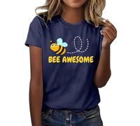 Camiseta divertida de apicultor de abejas para mujer, cuello redondo, manga corta, susurrador de abejas, camisa de abeja, disfraz de abeja, disfraz para mujer, carnaval, té, disfraz de abeja, azul