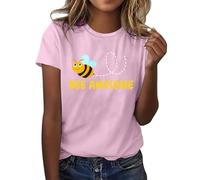 Camiseta divertida de apicultor de abejas para mujer, cuello redondo, manga corta, susurrador de abejas, camisa de abeja, disfraz de abeja, disfraz para mujer, carnaval, té, disfraz de abeja, Rosa., S