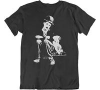 Camiseta divertida de Charlie Chaplin con el actor de la película para hombres adultos, regalo de Colour2, color negro, Negro, XL