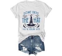 Camiseta divertida de Halloween con texto en inglés "Some Days I Just Have to Put On The Hat", blanco, L