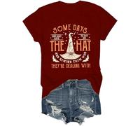 Camiseta divertida de Halloween con texto en inglés "Some Days I Just Have to Put On The Hat", Burdeos, XXL