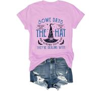Camiseta divertida de Halloween con texto en inglés "Some Days I Just Have to Put On The Hat", rosa, L