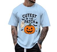 Camiseta divertida de Halloween para hombre para niños - Cutest Pumpkin In The Patch Top | Bonita camiseta para el otoño, Style_l06 Blue, M