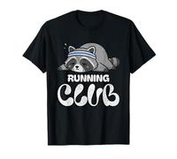 Camiseta Divertida de Mapache Cansado Anti Correr Club 0.0k Maratón Camiseta
