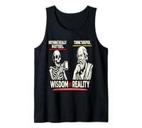 Camiseta Divertida de Meme de la filosofía de Esqueleto vs Sócrates Camiseta sin Mangas
