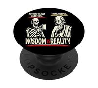 Camiseta Divertida de Meme de la filosofía de Esqueleto vs Sócrates PopSockets PopGrip Adhesivo