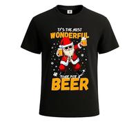 Camiseta divertida de Navidad con texto en inglés "It's The Most Wonderful Santa", Estampado en T negro y blanco, XL