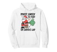 Camiseta Divertida de Navidad con Texto en inglés Most Like To Fart On Santa's Lap Sudadera con Capucha