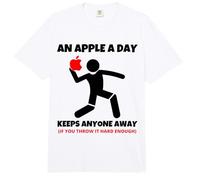 Camiseta Divertida de Oficina con Texto en inglés An Apple a Day Keeps Anyone Away Comfort Colors Adult Heavyweight T-Shirt