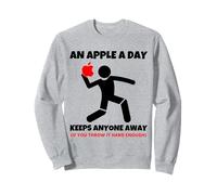 Camiseta Divertida de Oficina con Texto en inglés An Apple a Day Keeps Anyone Away Sudadera