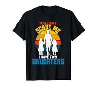 Camiseta Divertida de papá con Texto en inglés «You Can't Scare Me I Have Two Daughter» Camiseta, Hombre, Negro, 4XL