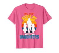 Camiseta Divertida de papá con Texto en inglés «You Can't Scare Me I Have Two Daughter» Camiseta, Hombre, Rosa Jaspeado, 3XL