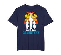 Camiseta Divertida de papá con Texto en inglés «You Can't Scare Me I Have Two Daughter» Camiseta, Hombre Tallas Grandes, Azul Marino, 3X Alto