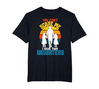 Camiseta Divertida de papá con Texto en inglés «You Can't Scare Me I Have Two Daughter» Camiseta, Hombre Tallas Grandes, Negro, 4X Alto