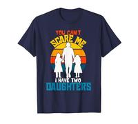 Camiseta Divertida de papá con Texto en inglés «You Can't Scare Me I Have Two Daughter» Camiseta, Hombre, Azul Marino, 5XL