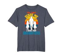 Camiseta Divertida de papá con Texto en inglés «You Can't Scare Me I Have Two Daughter» Camiseta, Hombre Tallas Grandes, Azul Jaspeado, 4X Alto