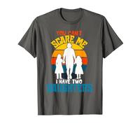 Camiseta Divertida de papá con Texto en inglés «You Can't Scare Me I Have Two Daughter» Camiseta, Hombre, Asfalto, 4XL