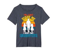 Camiseta Divertida de papá con Texto en inglés «You Can't Scare Me I Have Two Daughter» Camiseta, Mujer Tallas Grandes, Azul Jaspeado, 6XL Grande