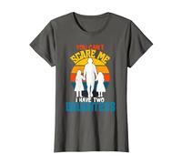 Camiseta Divertida de papá con Texto en inglés «You Can't Scare Me I Have Two Daughter» Camiseta, Mujer, Asfalto, S