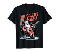 Camiseta Divertida de Papá Noel con Humor navideño No Silent Night Camiseta