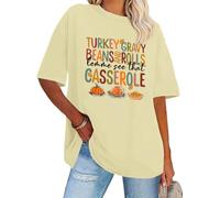 Camiseta divertida de pavo con frijoles y rollos, con texto en inglés "Let Me See That Casserole", Amarillo cremoso, S