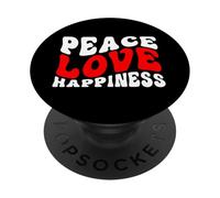 Camiseta Divertida de Paz, Amor, Felicidad PopSockets PopGrip Adhesivo