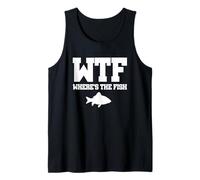 Camiseta Divertida de Pesca, WTF Where's The Fish tee Camiseta sin Mangas