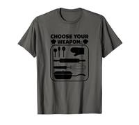 Camiseta Divertida de Utensilios de Cocina Choose Your Weapon Camiseta