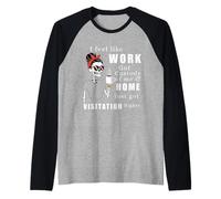 Camiseta Divertida de Visita a casa con Texto en inglés I Feel Like Work Got Custody of Me Camiseta Manga Raglan