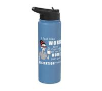 Camiseta divertida de visita a casa con texto en inglés "I Feel Like Work Got Custody Of Me" Stainless Steel Insulated Water Bottle