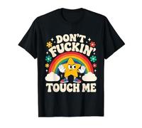 Camiseta Divertida Don't Fuckin' Touch Me Camiseta gráfica económica, Hombre, Negro, L