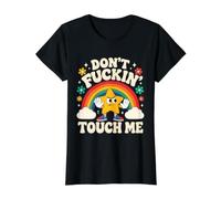 Camiseta Divertida Don't Fuckin' Touch Me Camiseta gráfica económica, Mujer, Negro, XL