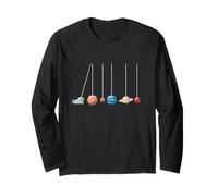 Camiseta Divertida Física Astronomía Planetas Péndulo Newton Manga Larga