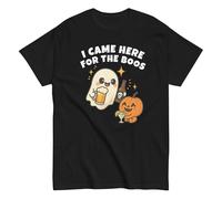 Camiseta Divertida “I Came Here for The Boos” - Fantasma Kawaii para Halloween (FR/ES, Letras, S, Regular, Regular, Morado)