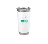 Camiseta divertida "I Only Do Cardio To Keep Up With Rescue Dogs" Vaso térmico de acero inoxidable de doble pared
