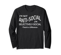 Camiseta Divertida I'm Not Anti-Social Manga Larga
