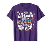 Camiseta Divertida I'm Often Mistaken For An Adult Because of My Age Camiseta, Hombre, Morado, XL