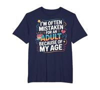 Camiseta Divertida I'm Often Mistaken For An Adult Because of My Age Camiseta, Hombre Tallas Grandes, Azul Marino, 5X Alto