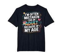 Camiseta Divertida I'm Often Mistaken For An Adult Because of My Age Camiseta, Hombre Tallas Grandes, Negro, 4X Alto