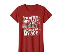 Camiseta Divertida I'm Often Mistaken For An Adult Because of My Age Camiseta, Mujer, Arándano, XL