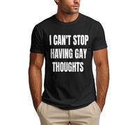 Camiseta Divertida LGBTQ del Orgullo Gay para Hombre con la Frase No Puedo Dejar de Tener Pensamientos Gays.