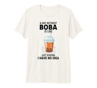 Camiseta Divertida para Amantes del té Boba A Day Without Boba Bubble Tea Camiseta Premium